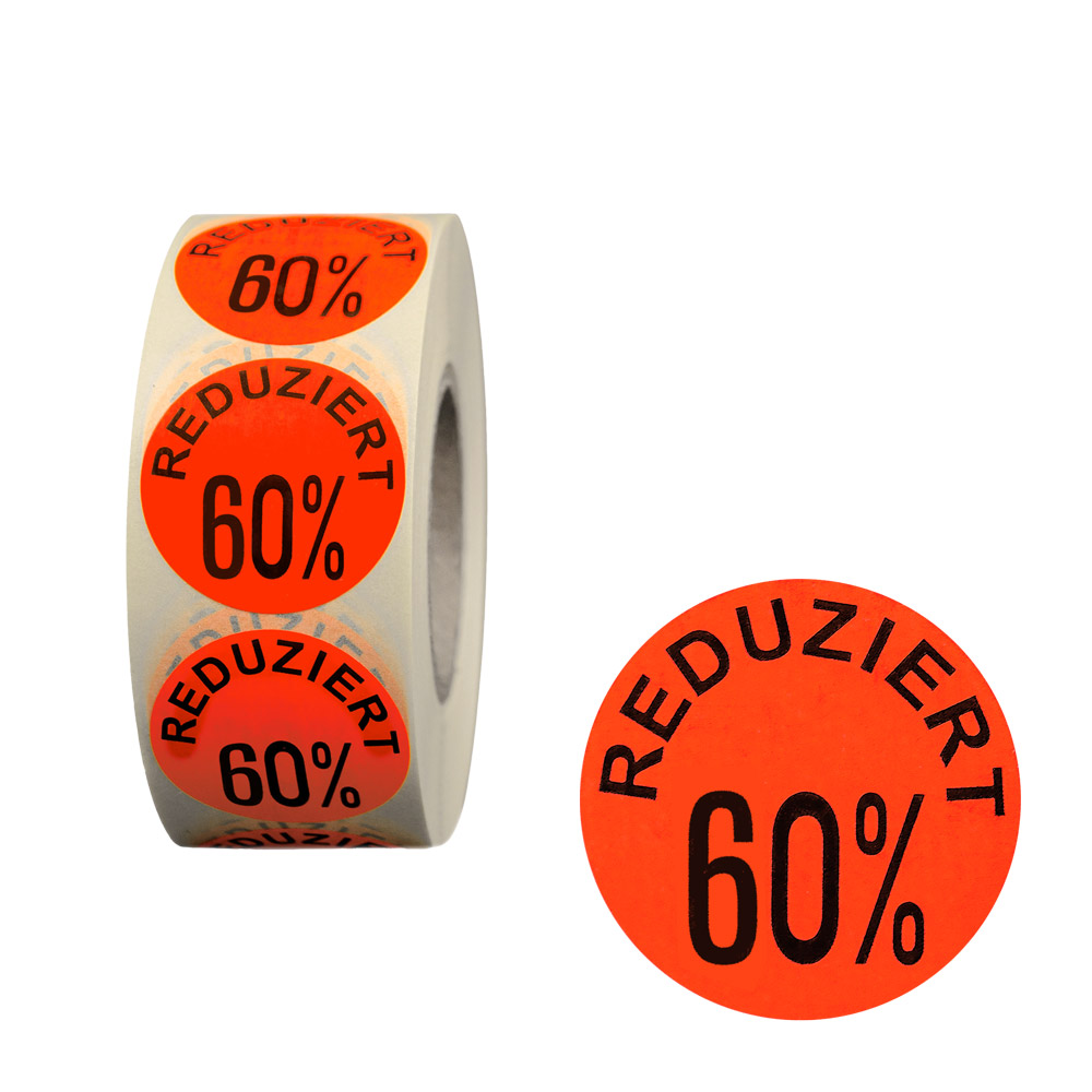 runde Etiketten 32mm, Druck: Reduziert 60% - permanent