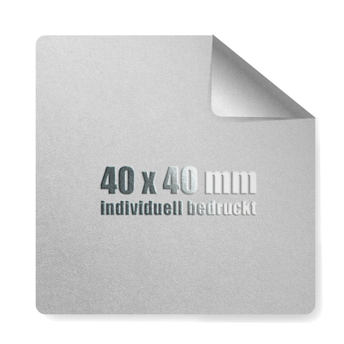 Prägeetiketten 40x40 mm quadratisch mit runden Ecken | hochwertiger Offset-Digitaldruck